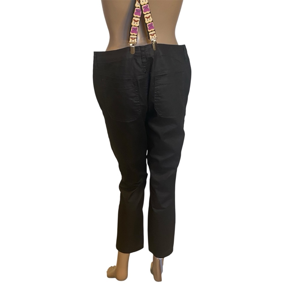 prAna Jett Coated Waxed Black Skinny Fitted Lo-Rise Ankle Jeans Pants Size 8 EUC - Picture 6 of 9